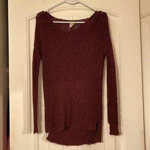 Burgundy knit sweater
